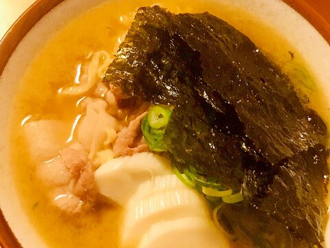 インスタント沖縄そば★海苔＆豚肉のトッピング